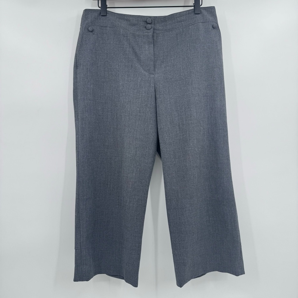 Ann Taylor Pants Women 8 Gray Margo Capri Straight Leg Office Career Trousers
